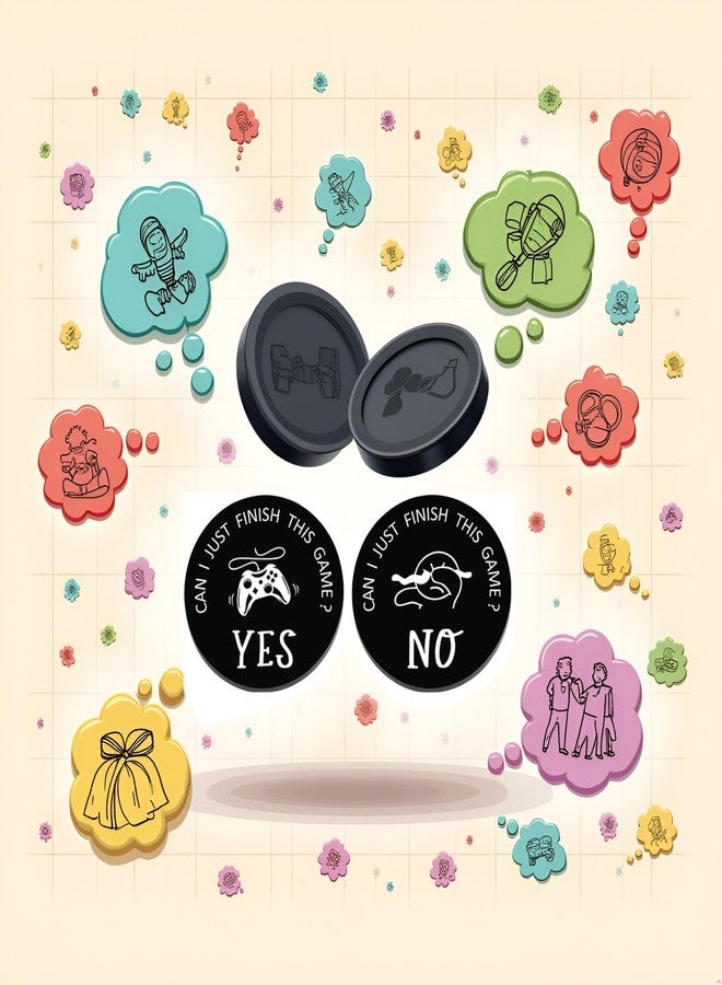 Sluswallow 2Pcs Black Decision Coins Double Sided Decision Stamps Funny Gifts for Teen Girls Boys Novelty Couple Gifts Christmas Birthday Gifts Stocking Stuffers for Boyfriend Girlfriend, Novelty and Gag Toys - Image 5